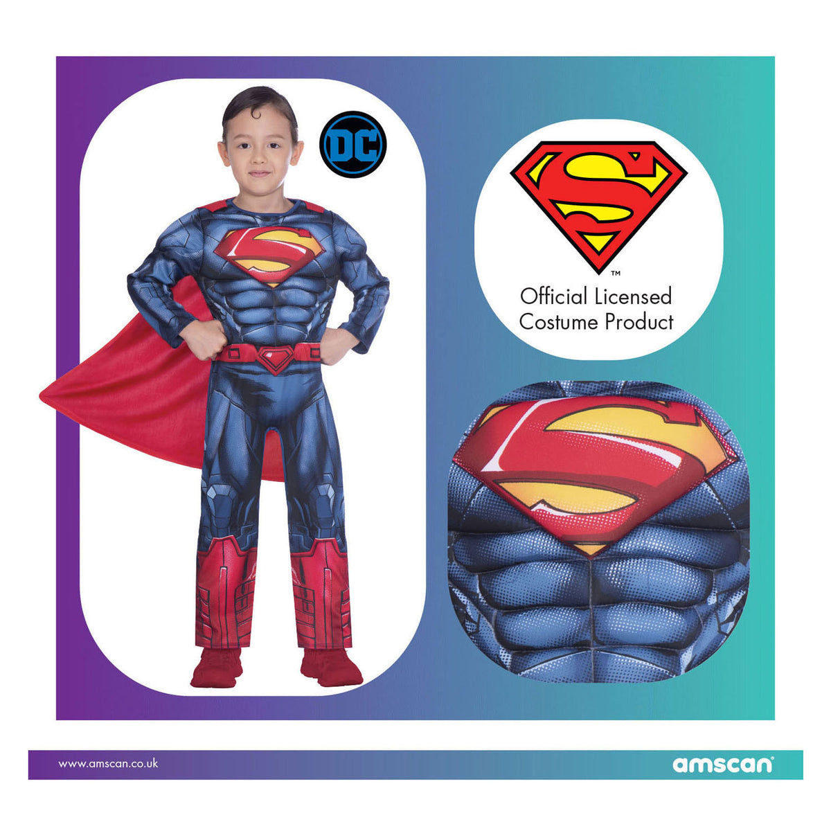 Costume per bambini Superman Classic, 6-8 anni