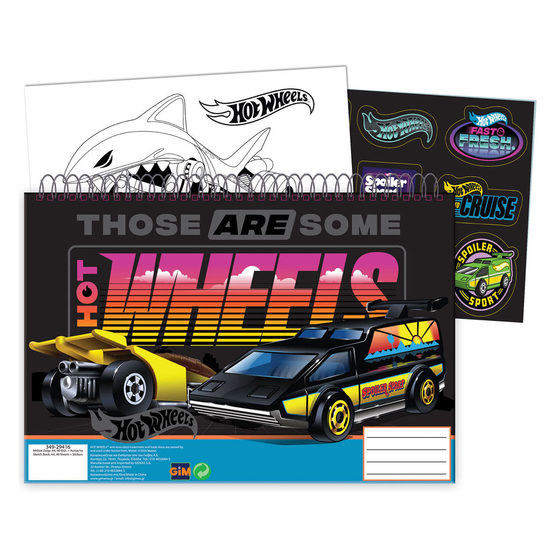 Blocco da disegno Hot Wheels, 40 fogli