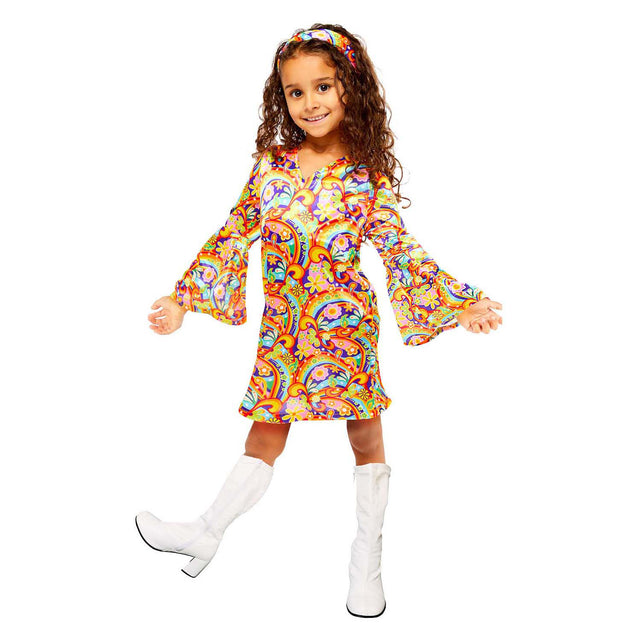 Costume da hippie arcobaleno per bambini - 6-8 anni