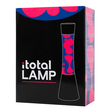 Lampada lava I-total - lampada lava - lampada d'atmosfera - 40x11 cm - vetro alluminio - 30w - viola con lava rosa - nero - xl2347