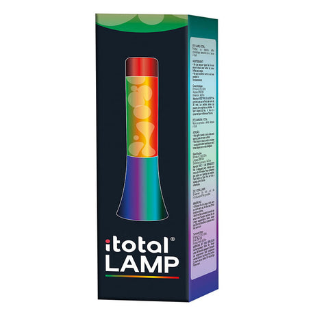 Lampada lava I-total - lampada lava - lampada d'atmosfera - 30x9 cm - vetro alluminio - 25w - arcobaleno - xl2461