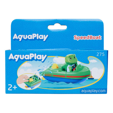Aquaplay - accessorio per pista d'acqua - barca sportiva con rana - giocattoli da bagno - verde