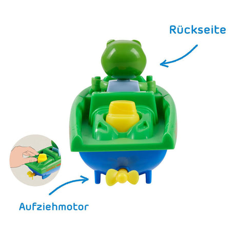 Aquaplay - accessorio per pista d'acqua - barca sportiva con rana - giocattoli da bagno - verde