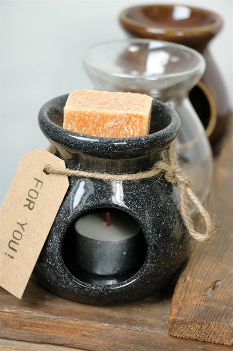 Ideas Bruciatore profumatore Vesuvio 4 stagioni ceramica nera ã˜10x10cm