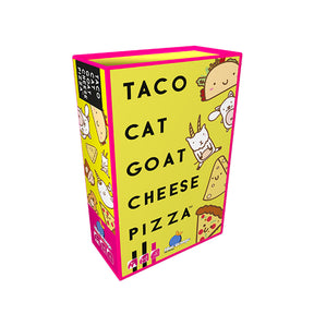 Pizza al formaggio di capra e gatto con taco blu e arancione
