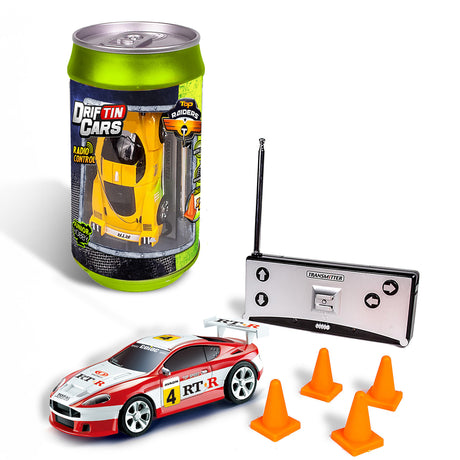 Mini macchina da corsa Spectron in una lattina