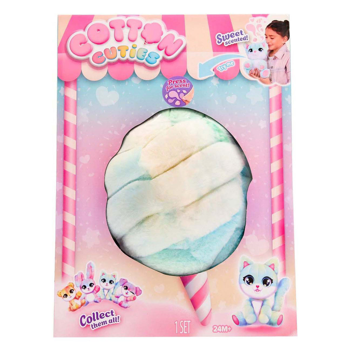Spectron Cotton Cuties Kitty - peluche profumato allo zucchero filato, 30 cm