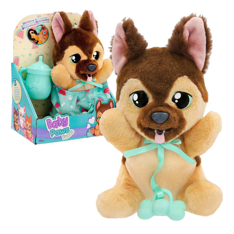 Imc Toys Baby Paws, delizioso peluche interattivo pastore tedesco