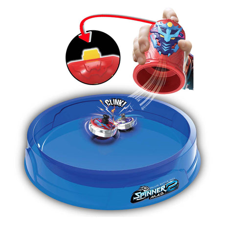 Silverlit spinner mad 2 deluxe battle pack - 2 shaker, 2 spinner, 1 arena di battaglia