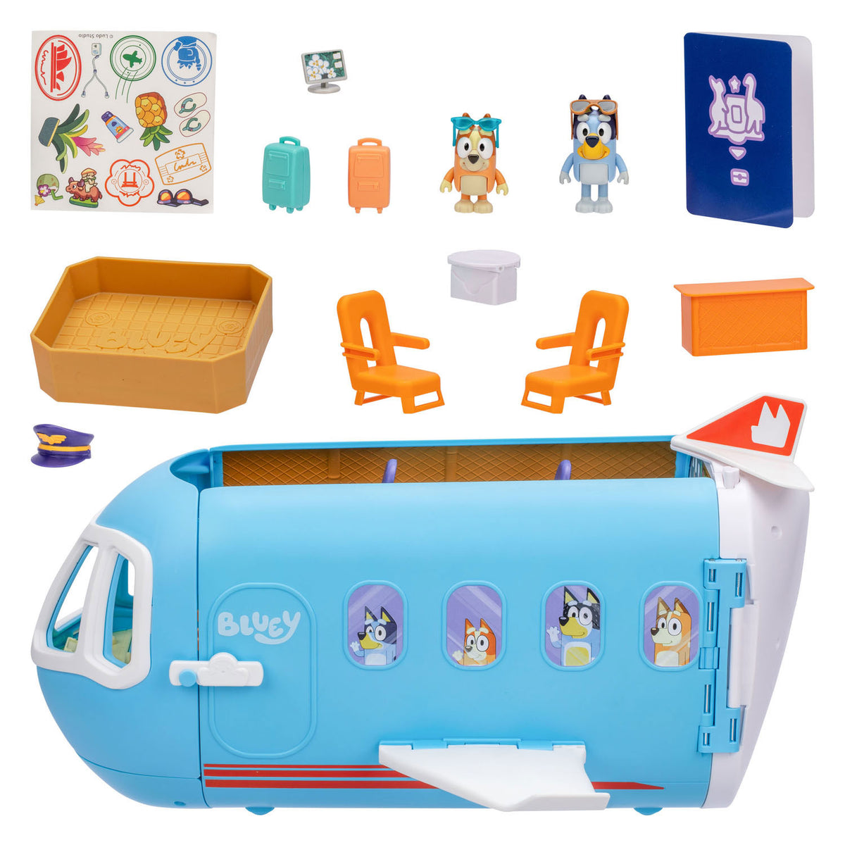 Moose Toys Aereo blu 3 in 1 con 2 personaggi da gioco