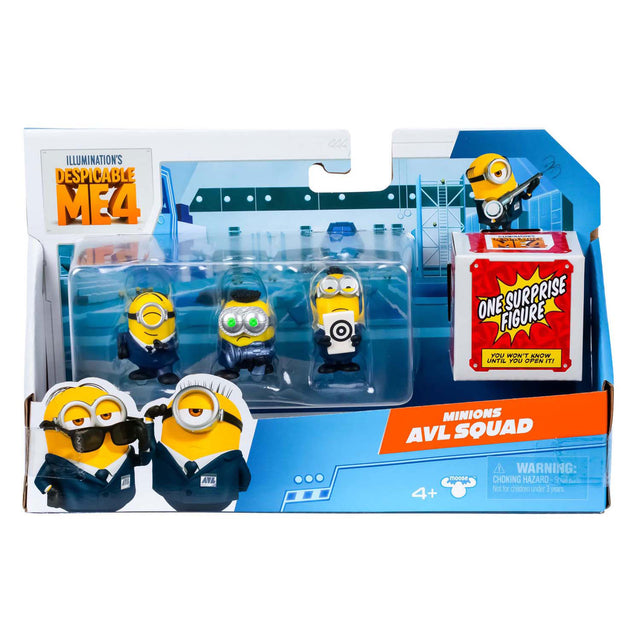 Pic desable me 4 - personaggi giocanti del bus delle feste, confezione da 4