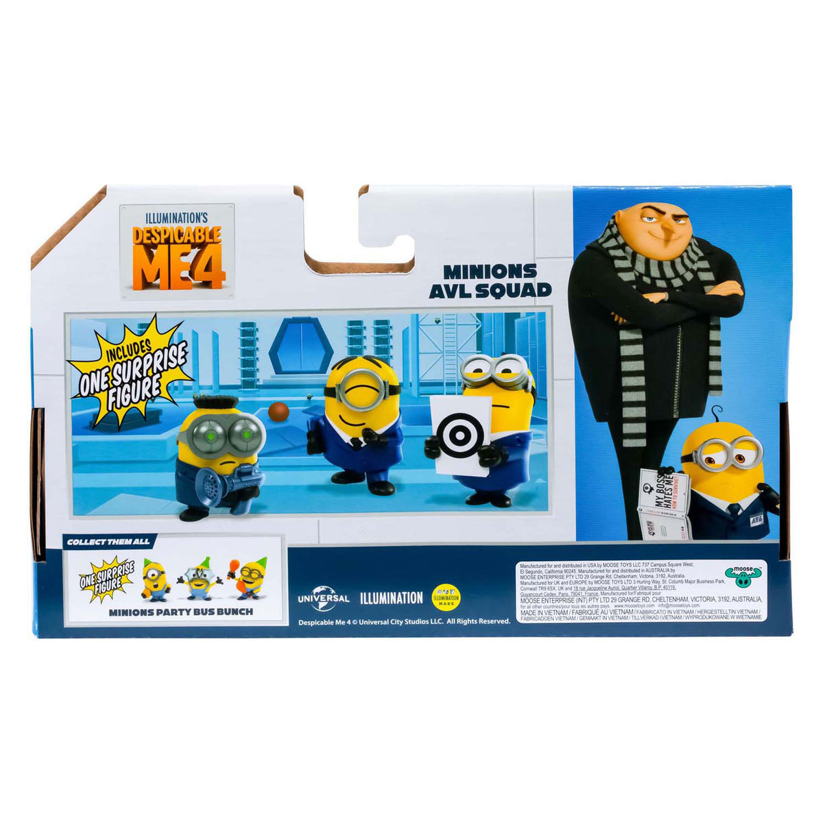 Pic desable me 4 - personaggi giocanti del bus delle feste, confezione da 4