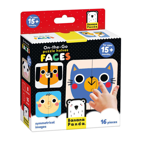 Puzzle a metà faccia di Banana Panda in movimento da 15 m+.