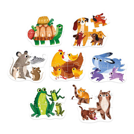 Banana panda - i miei primi puzzle di cuccioli di animali, 7 pezzi.