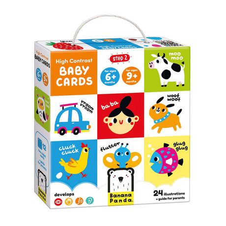 Banana panda - cartoline per bambini ad alto contrasto 6m+ 9m+ - 24pz.
