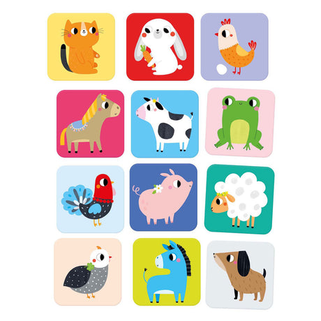 Banana panda - grande gioco promemoria animali da fattoria - 24 pz. xxl