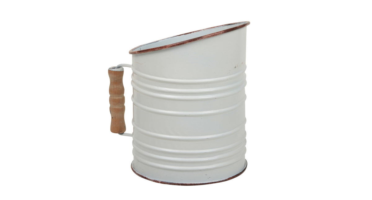 Pc. 1 metal planter white 15x12x16 cm
