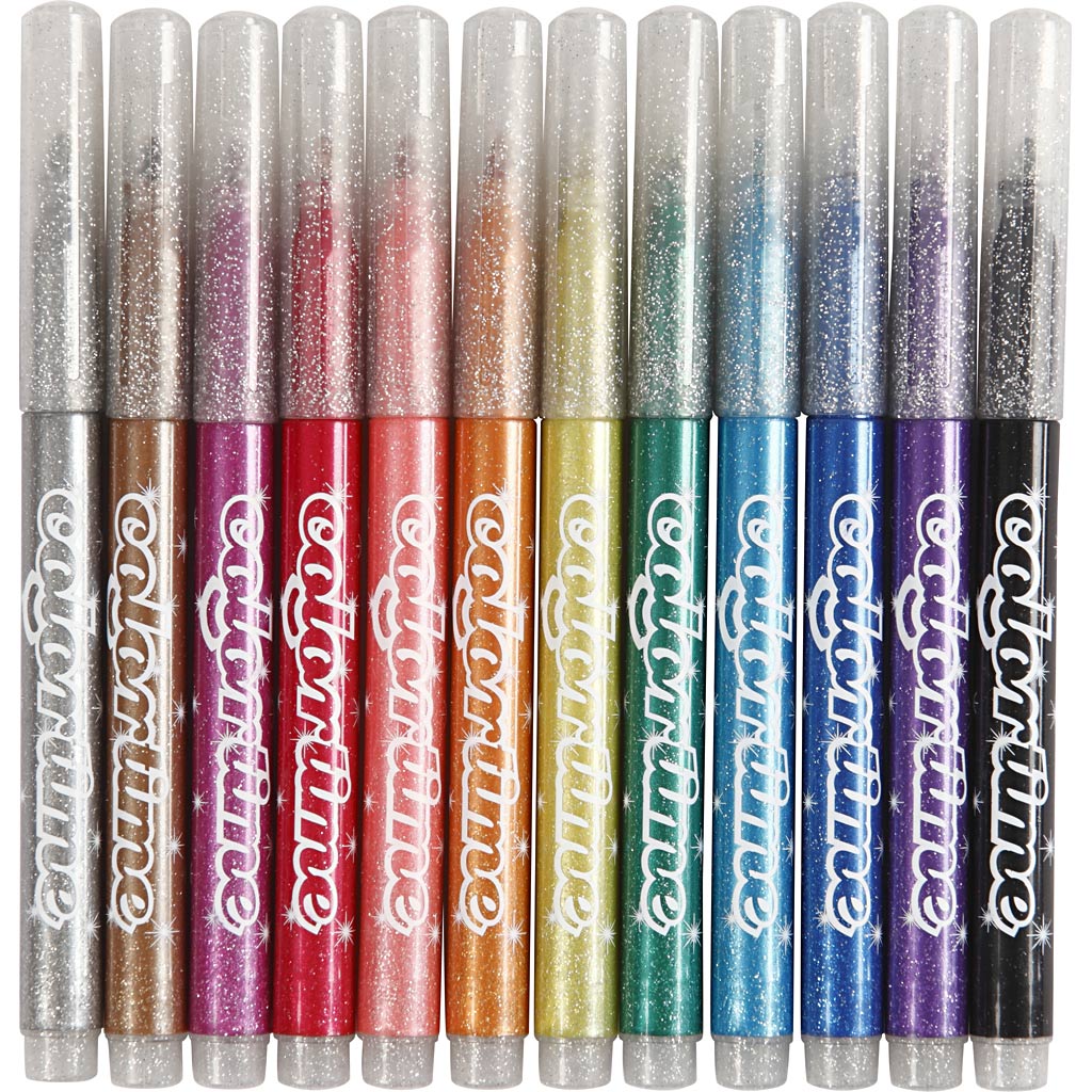 Colortime https: www.cchobby.nl -glittersticks-linea spessore-2-mm-vari-colori-12-pezzi-1-scatola