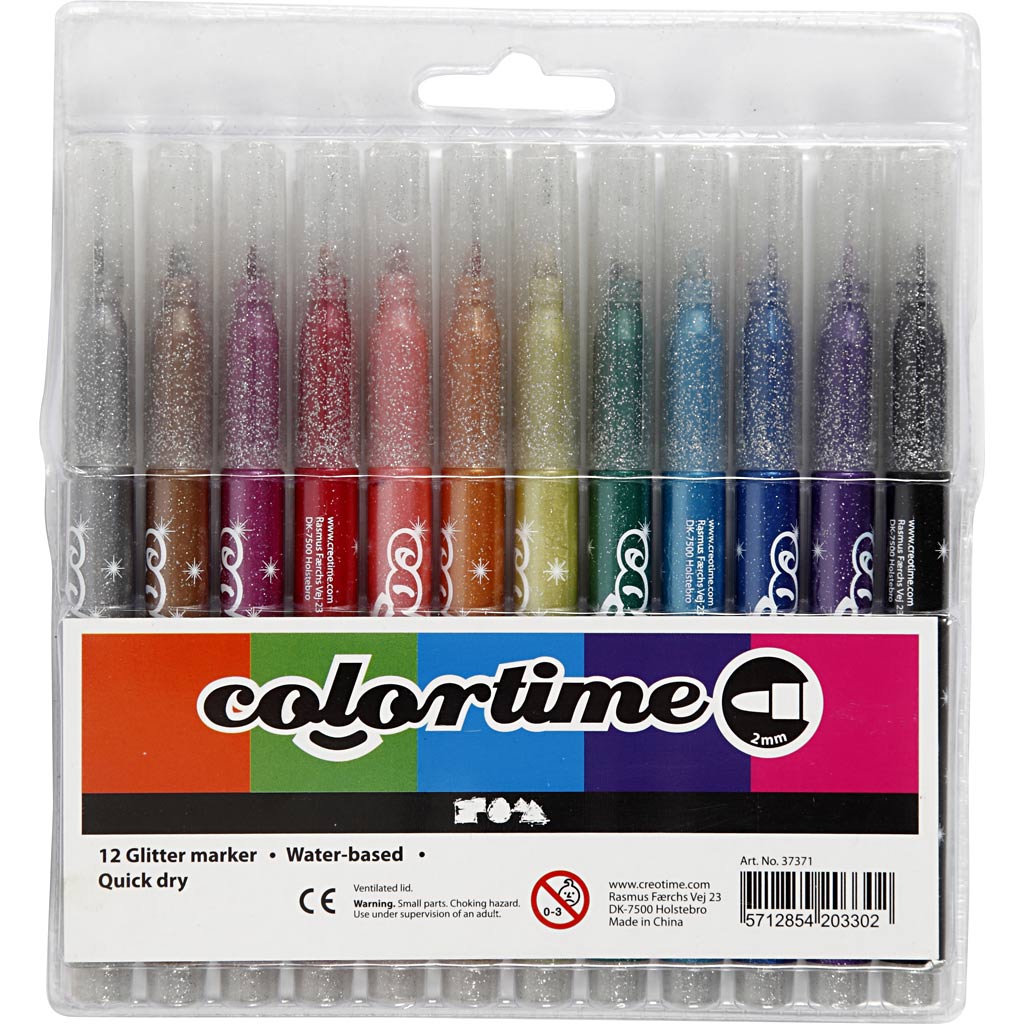 Colortime https: www.cchobby.nl -glittersticks-linea spessore-2-mm-vari-colori-12-pezzi-1-scatola