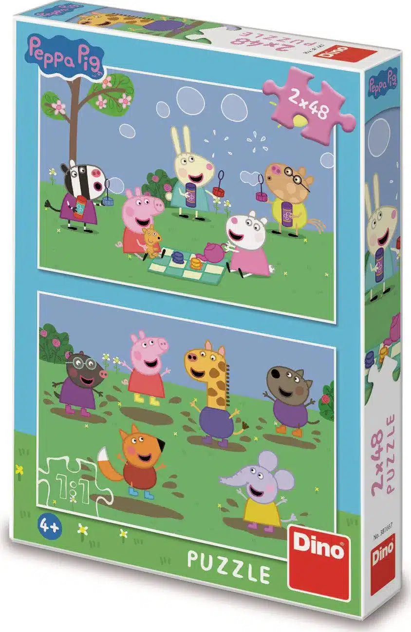 Puzzle Dinotoys - Peppa Pig e i suoi amici - 2 x 48 pezzi