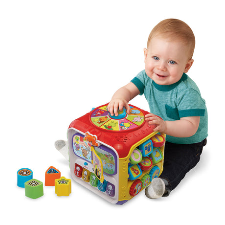 Cubo attività per bambini Vtech - giocattoli educativi per bambini - animali, numeri e colori - regalo - da 9 a 36 mesi - rosso
