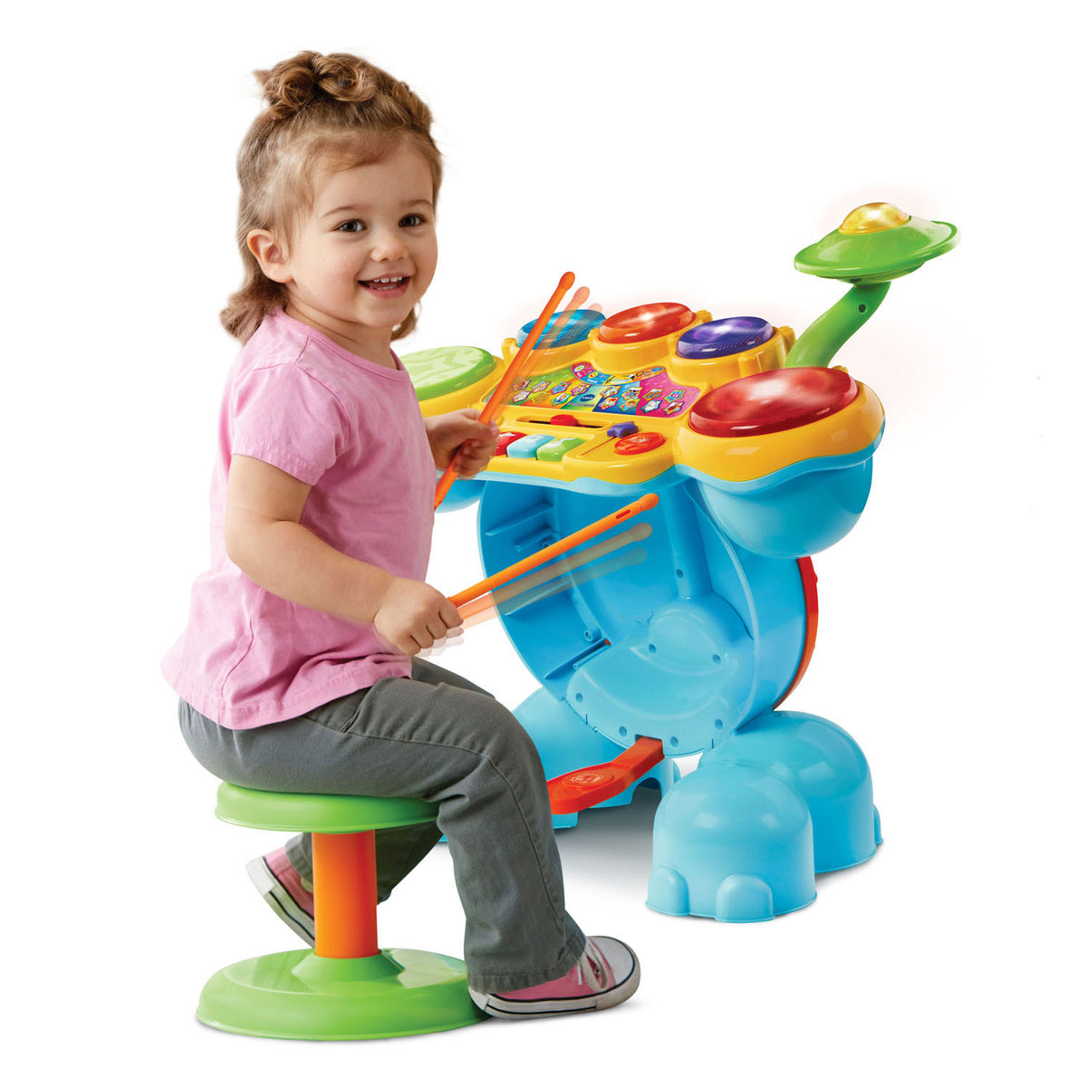 Set di batteria in pelle Vtech Rock - giocattoli educativi per bambini - suoni e giochi - strumento musicale per bambini