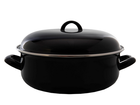 Utensili da cucina padella in acciaio smaltato nero 24 cm