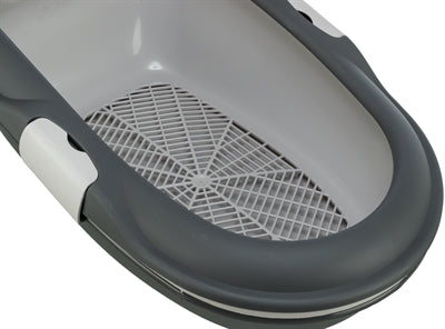 Trixie Berto lettiera aperta con sistema di separazione, granito grigio azzurro pastello