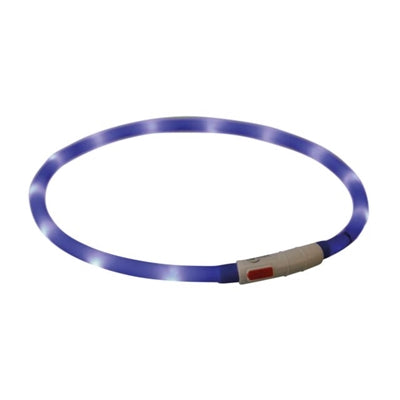 Trixie collare per cani luminoso USB silicone ricaricabile blu royal
