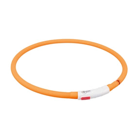 Trixie collare per cani luminoso USB silicone ricaricabile arancione