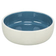 Trixie ciotola per cibo per gatti in ceramica crema blu