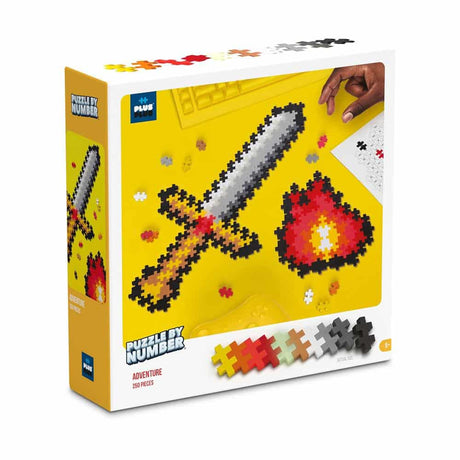 Plus-plus puzzle con spada numerica 250 pezzi - 3910 - puzzle e giocattoli da costruzione in uno - da 5 anni