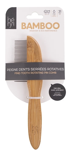 Pettine fine Hery labo con denti rotanti in bambù