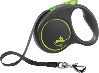 Nastro flessibile con design nero, linea retrattile, verde