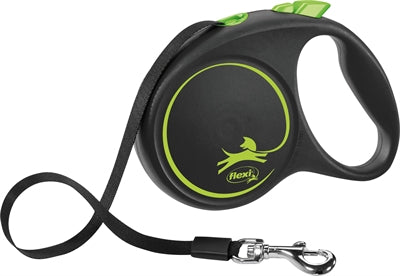 Nastro flessibile con design nero, linea retrattile, verde