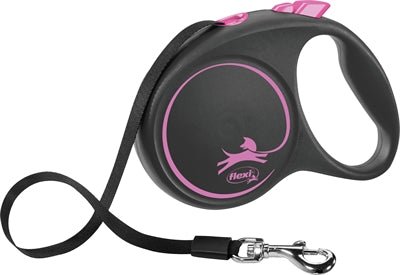 Nastro flessibile con design nero, linea retrattile, rosa