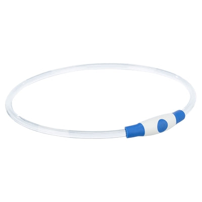 Trixie collare luminoso USB flash light ricaricabile TPU blu