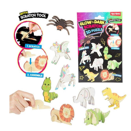 Toi-toys toi giocattoli Puzzle 3D antigraffio con animali che si illuminano al buio