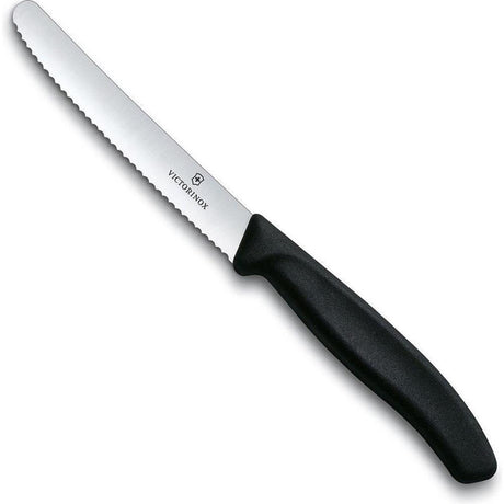 Coltello da pomodoro da tavola Victorinox con lama seghettata nera
