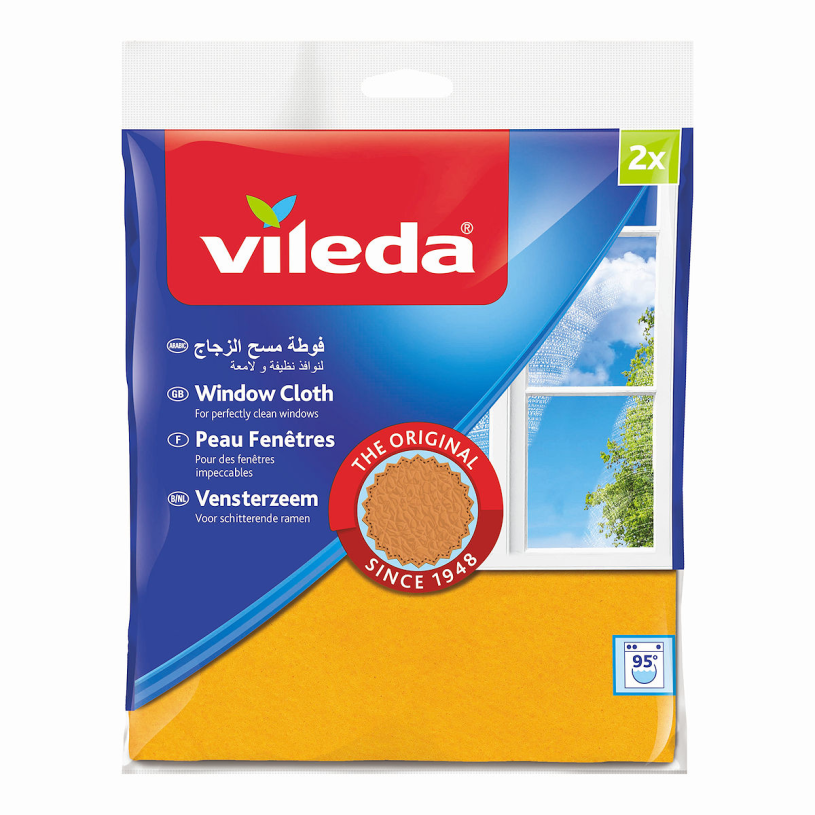 Vileda 1059842 - camoscio per finestra + 30% mf 2confezioni | 2 pezzi
