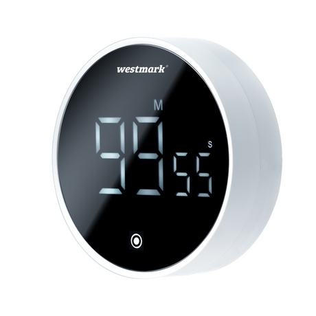 Westmark timer da cucina rotondo - timer digitale con magnete, regolabile fino a 99 minuti e 55 secondi, ideale come timer da cucina o per lo sport - allarme silenzioso e acustico, 10992260