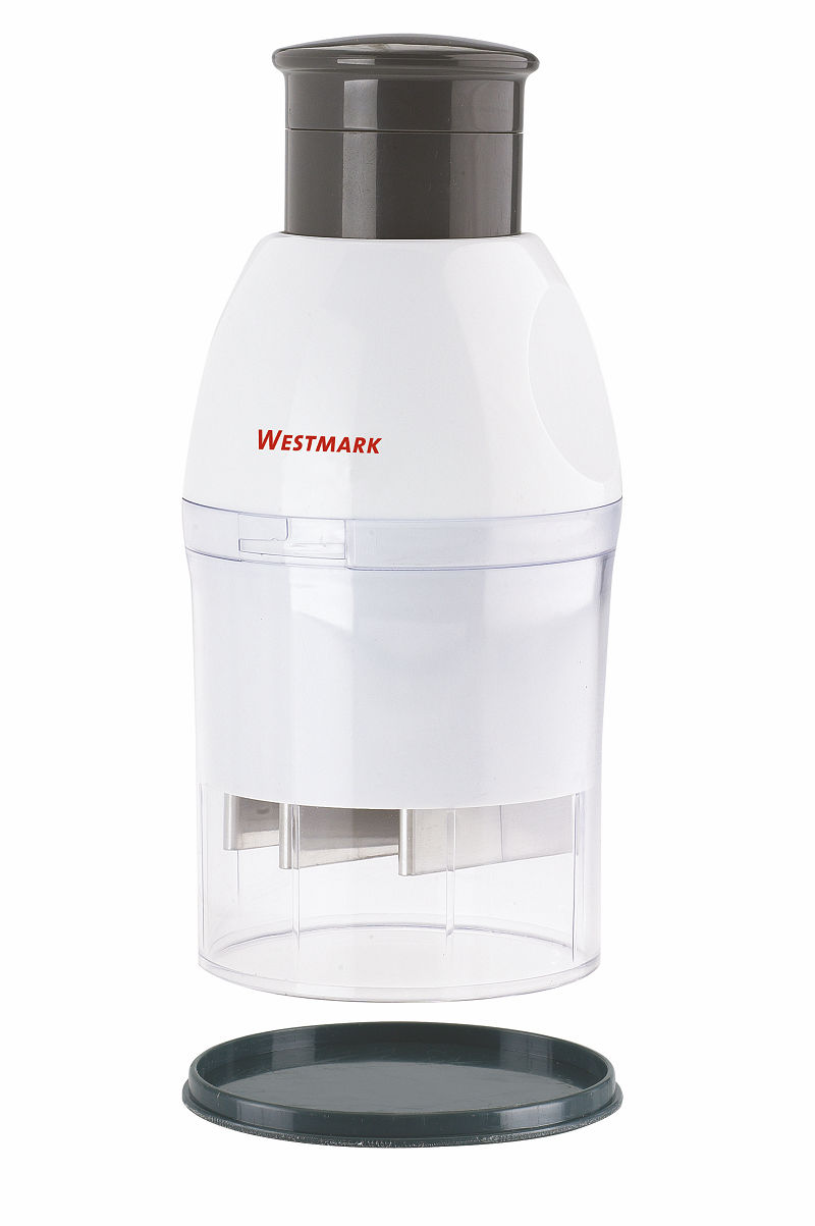 Tritatutto per verdure universale Westmark, per cipolla e aglio, barattolo per la conservazione simultanea con coperchio, plastica in acciaio inossidabile, compatto, bianco antracite, 11452260