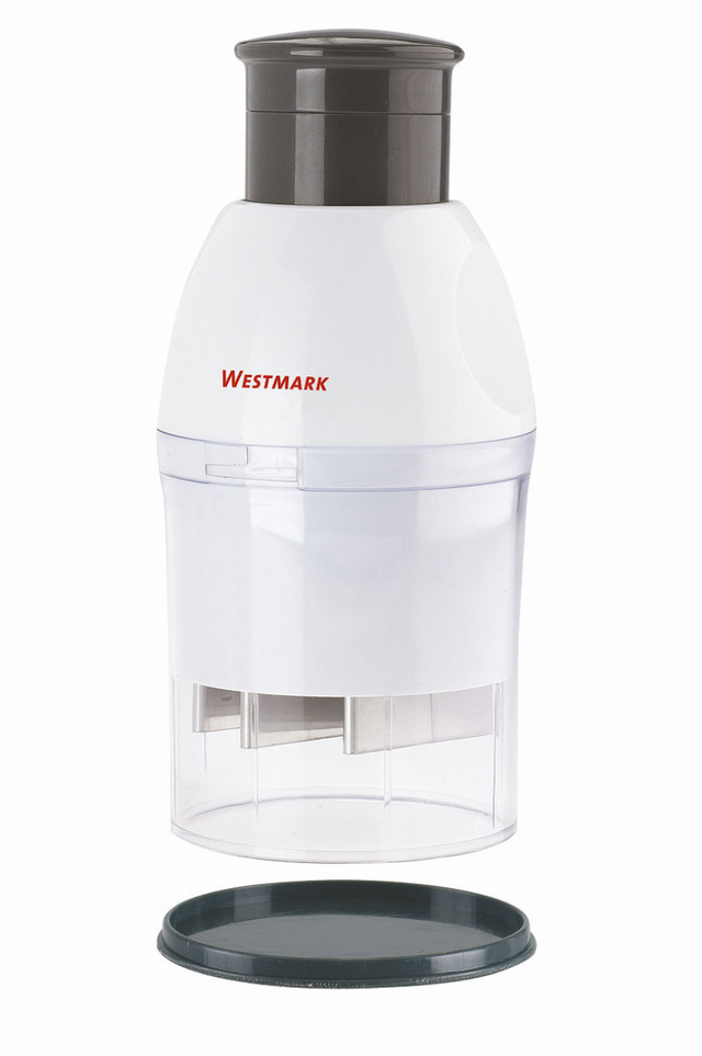 Tritatutto per verdure universale Westmark, per cipolla e aglio, barattolo per la conservazione simultanea con coperchio, plastica in acciaio inossidabile, compatto, bianco antracite, 11452260