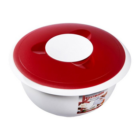 Ciotola Westmark con coperchio in due pezzi, 3,5 l, con beccuccio, plastica, bianco rosso, 3155227r