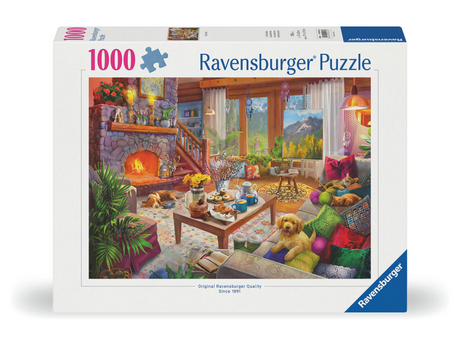 Puzzle Ravensburger cabina accogliente, puzzle paesaggistico da 1000 pezzi.