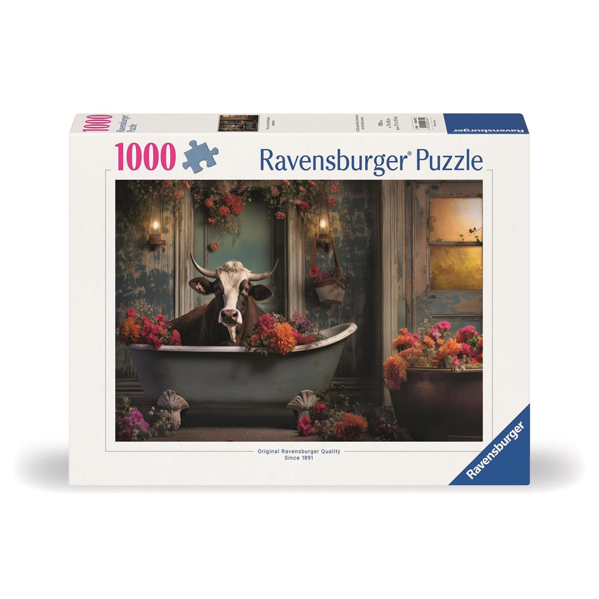 Puzzle Ravensburger la mucca nella vasca da bagno - puzzle - 1000 pezzi