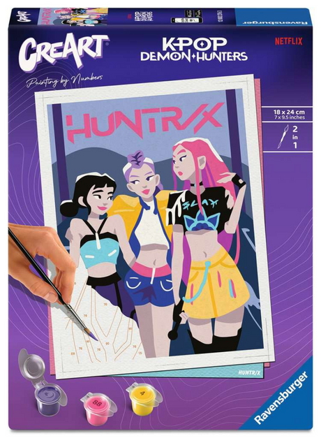 Ravensburger - creart - dipingi con i numeri - kpop cacciatori di demoni huntr x