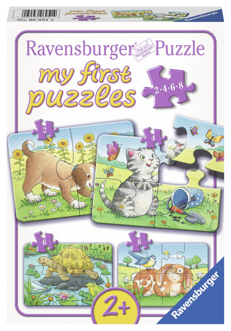 Ravensburger teneri animali domestici - i miei primi puzzle -2+4+6+8 pezzi - puzzle per bambini
