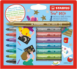 Stabilo trio deco - pennarello metallico - con punta extra spessa 3,0 mm - custodia con 8 colori