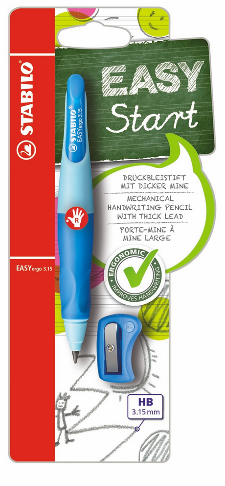 Stabilo easyergo 3.15 - portamine ergonomico - destrorso - blu